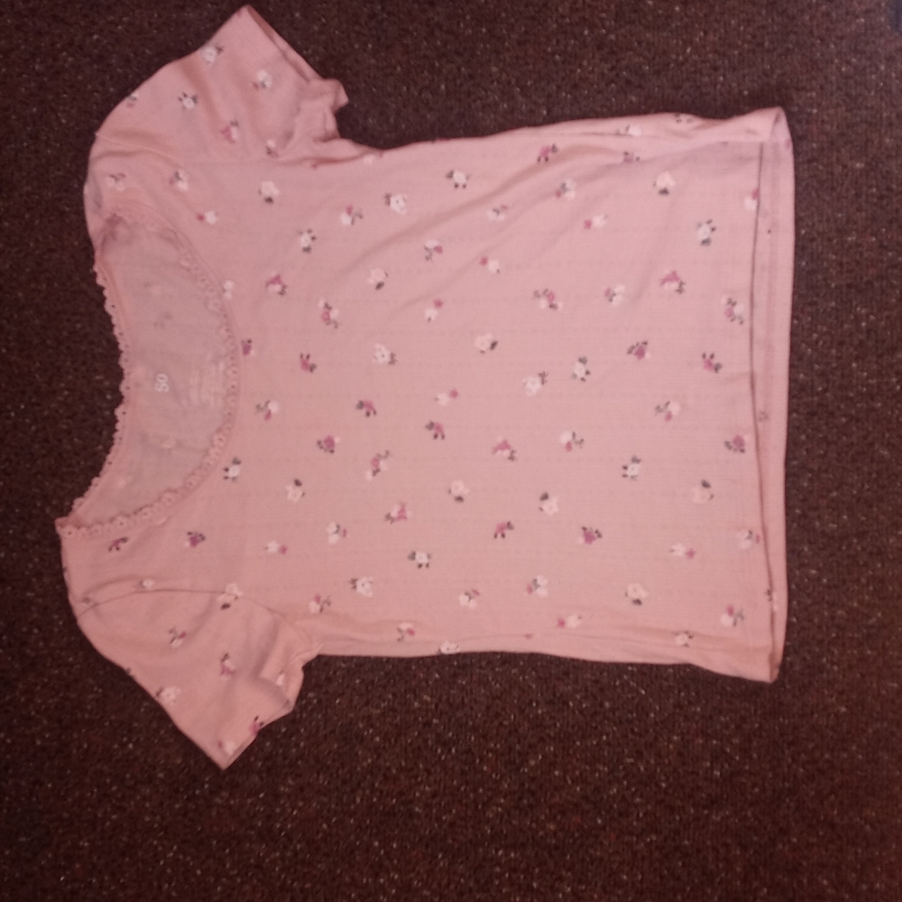 Pink floral T-shirt